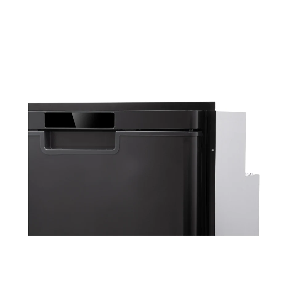 myCOOLMAN MCMU115 trim kit fitted around an upright 115L fridge in a cabinet opening