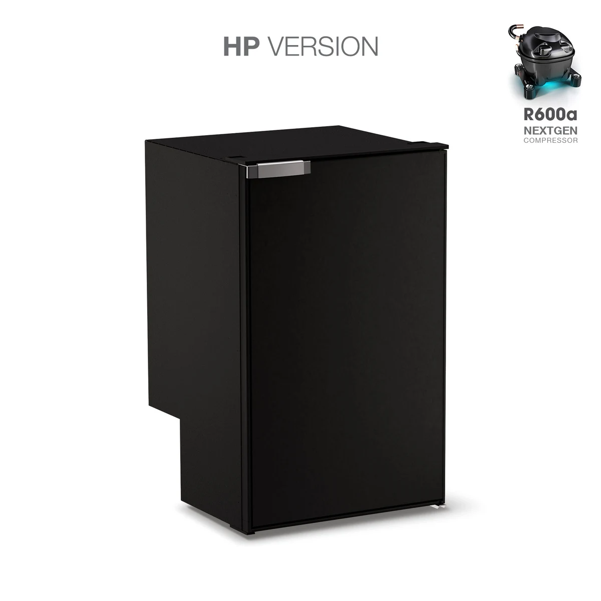 Vitrifrigo C85i CHR HP 85L caravan fridge/freezer in matt black, HP version