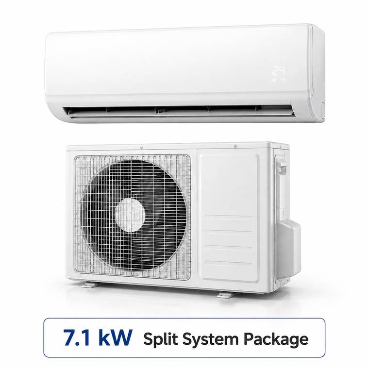 7.1 kW split system air conditioner package with indoor and outdoor unit